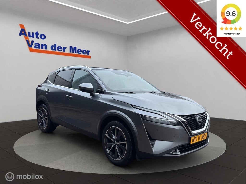 Nissan Qashqai 1.3 MHEV Xtronic Tekna plus, Auto's, Gebruikt, Zwart, 4 cilinders, Leder