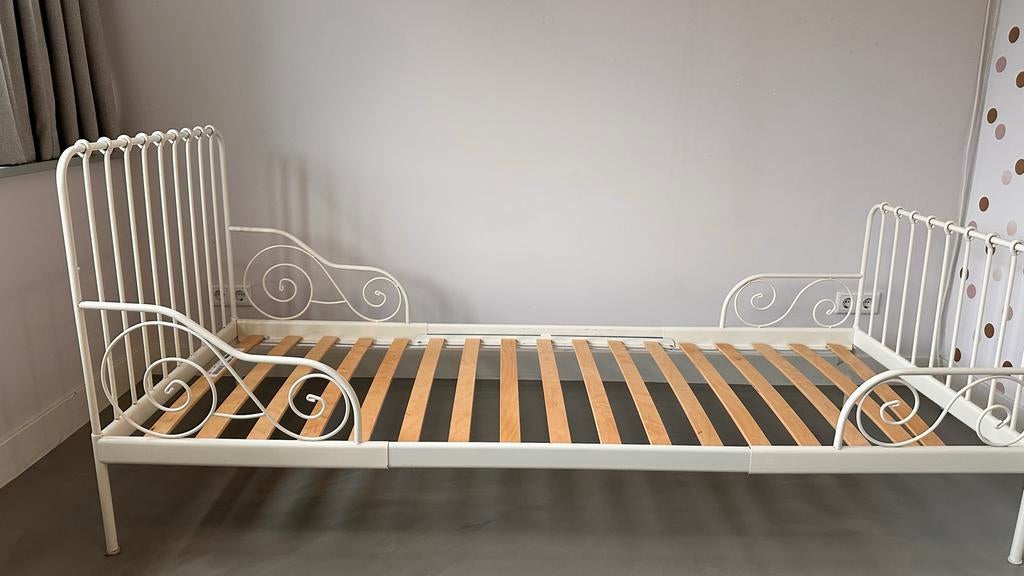 GRATIS af te halen- Ikea Minnen uitschuifbaar bed, Ophalen, Gebruikt, 70 tot 85 cm, Lattenbodem
