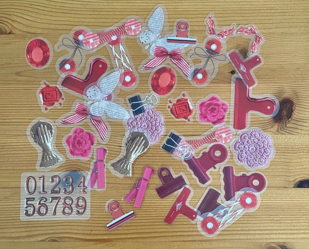 Rode, Journaling, scrapbooking, dagboek, journal stickers, Verzenden, Nieuw, Meerdere stickers