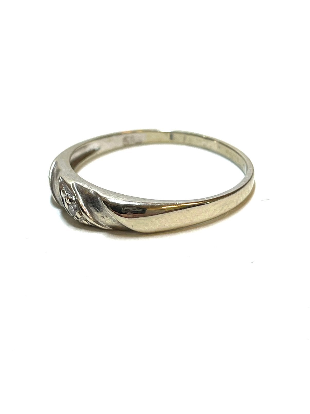 14k witgouden ring met een diamant, -, -, Ophalen of Verzenden, Zo goed als nieuw