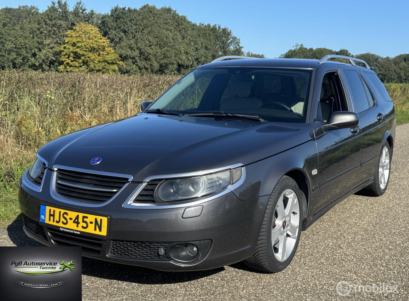 Saab 9-5 Estate 2.0t 235pk Griffin 2009 145dkm Led Carplay, Auto's, Beige, Leder, Euro 4, Navigatiesysteem