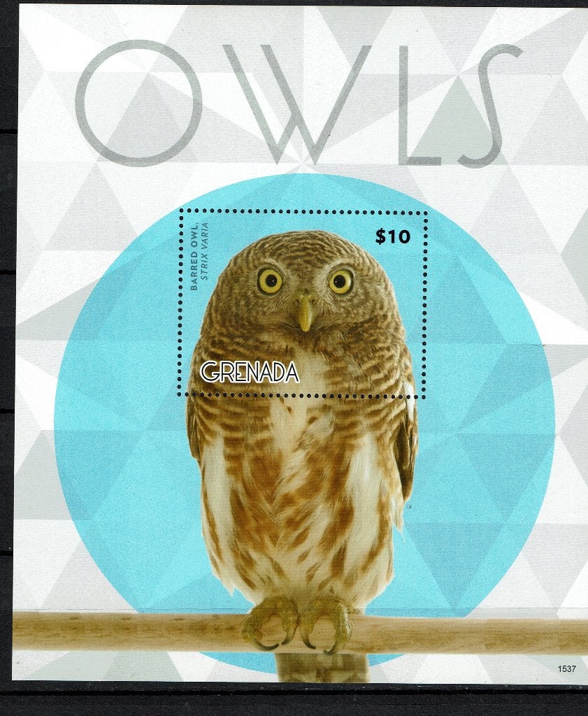 GRENADA 2015 PF BLOK UILEN OWLS VOGELS BIRDS 2, Ophalen of Verzenden, Postfris, Dier of Natuur