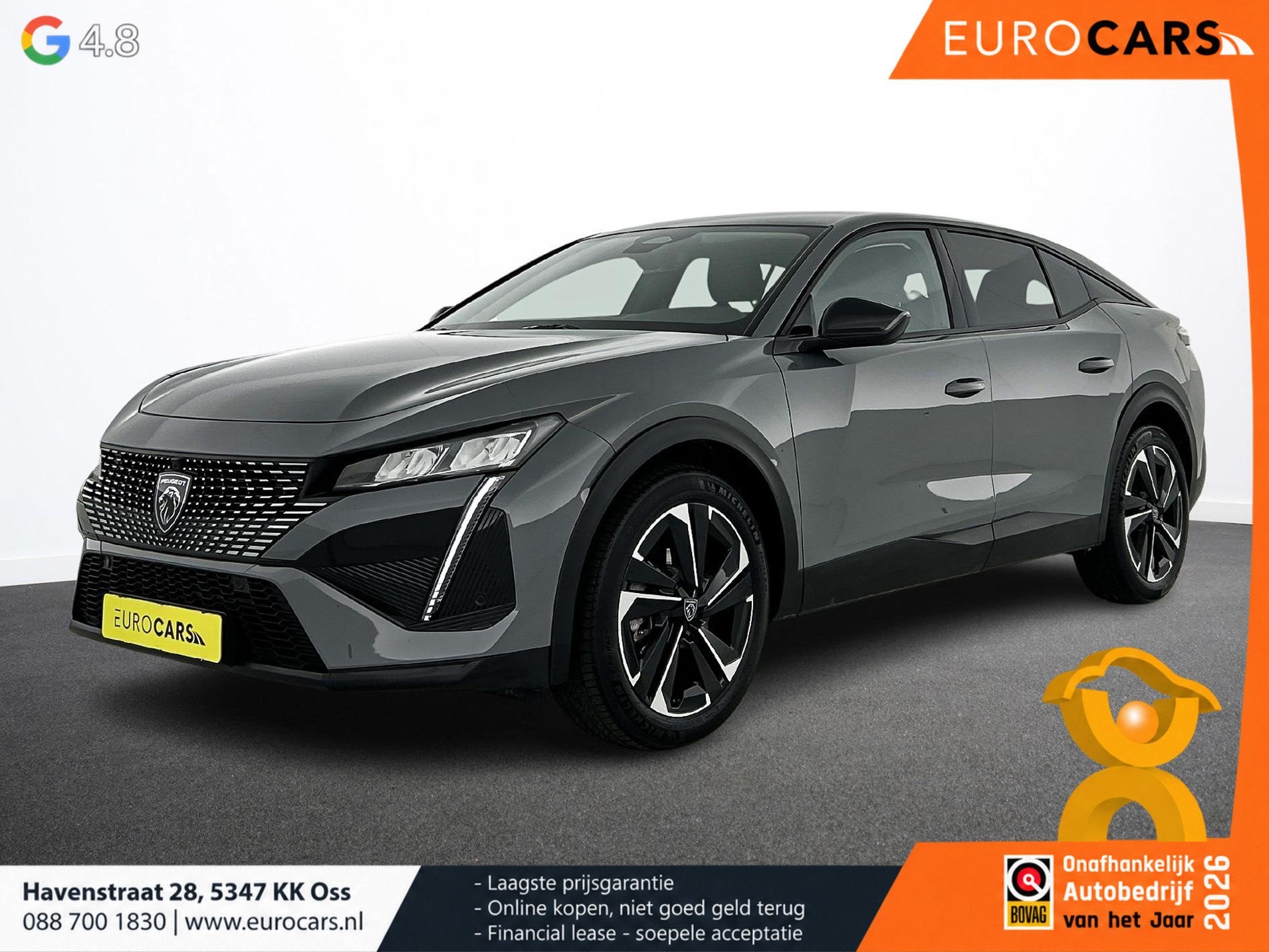 Peugeot 408 1.2 PureTech Allure Pack 130pk Automaat Comfort, Auto's, Gebruikt, 1199 cc, Leder en Stof, Lane Keeping Assist