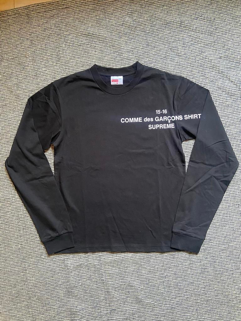 Supreme Comme des Garçons Shirt Longsleeve Zwart Maat M, Ophalen of Verzenden, Nieuw, Maat 48/50 (M), Zwart