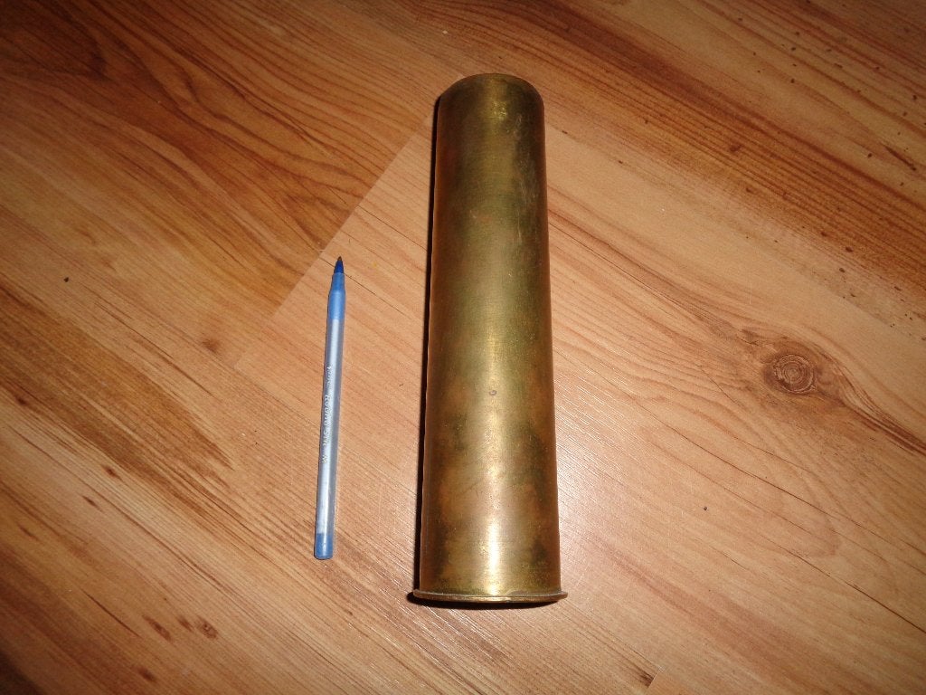 1925 Frans 37 mm. artillerie huls leger ingekort, Verzamelen, Ophalen of Verzenden, Overige soorten, Overige gebieden, Overige typen