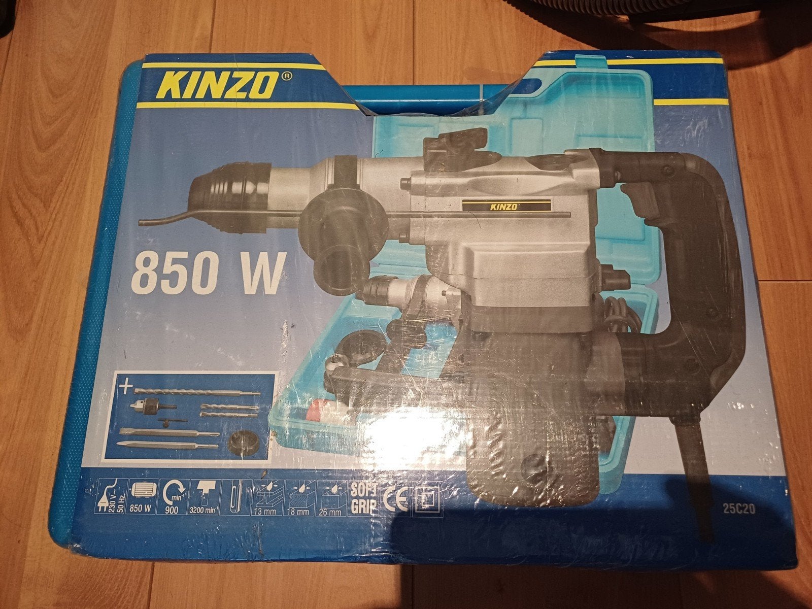 Kinzo Boorhamer 850W - Nieuw in verpakking, Doe-het-zelf en Verbouw, 600 watt of meer, Boor- en/of Breekhamer, Nieuw, Ophalen of Verzenden
