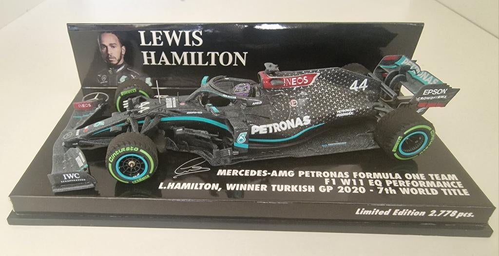 Lewis Hamilton winner Turkish gp 2020, 7th F1 world title, Ophalen of Verzenden, Nieuw, Auto, MiniChamps