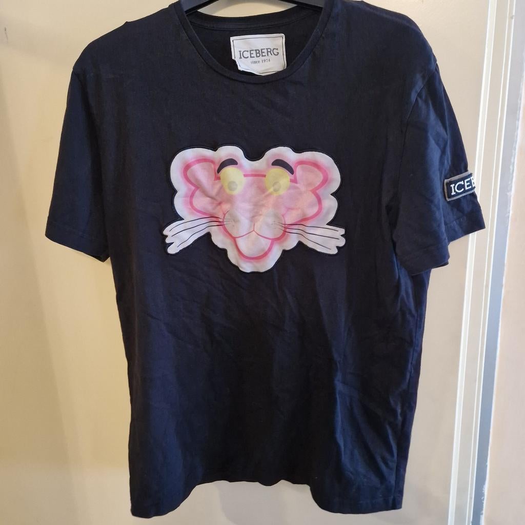 Iceberg Pink Panther T-shirt Maat L, Maat 52/54 (L), Zwart, Ophalen of Verzenden, Gedragen
