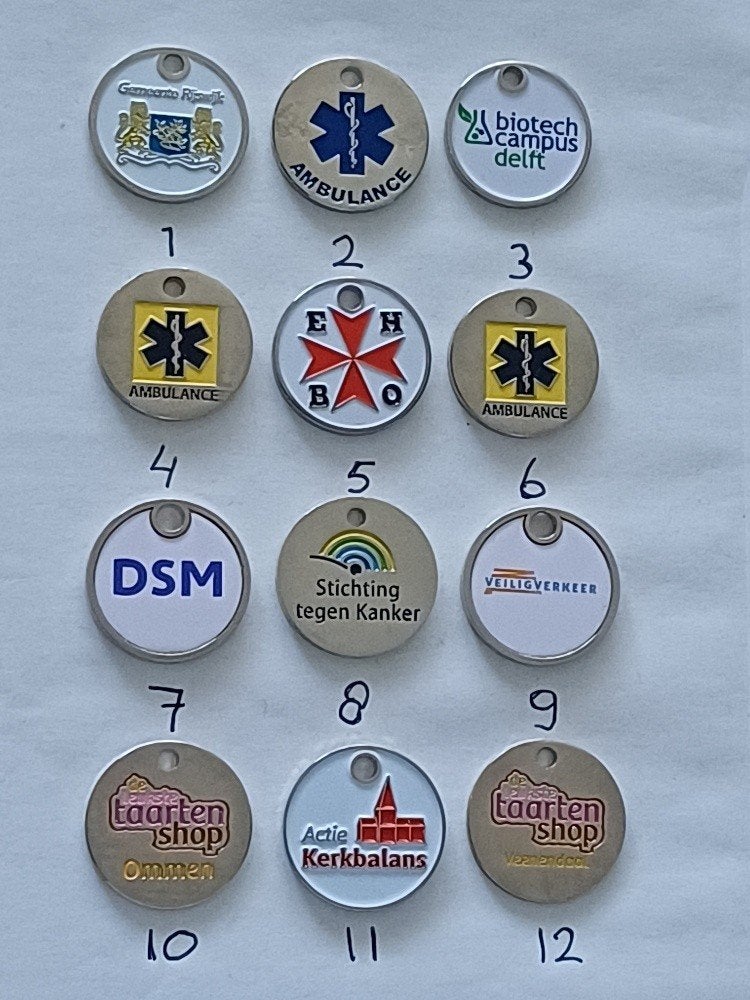 12 verschillende losse winkelwagenmuntjes winkelwagenmunten, Verzamelen, Winkelwagenmuntjes, Ophalen of Verzenden