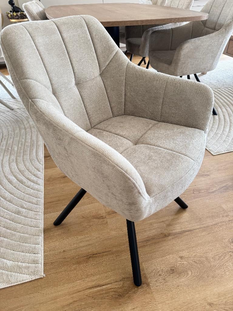 Nieuwe eetkamerstoelen met draaisysteem geweven stof, Huis en Inrichting, Stoelen, Ophalen, Overige kleuren, Nieuw, Stof