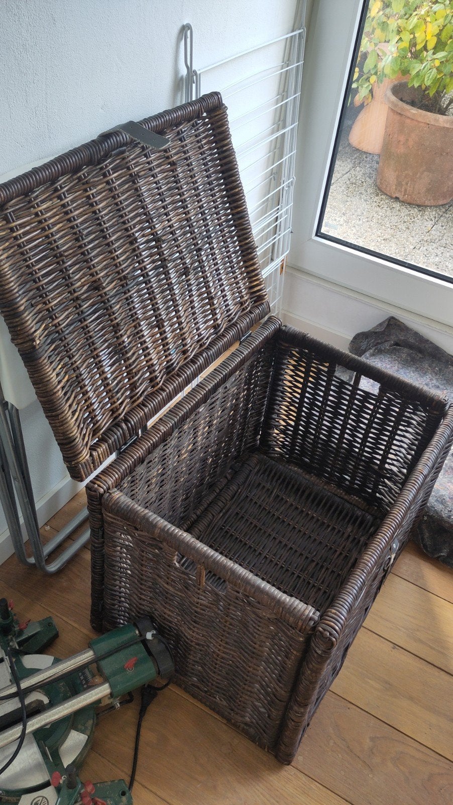 Grote rieten opbergkist met deksel, Ophalen, Overige materialen, Minder dan 50 cm, Gebruikt