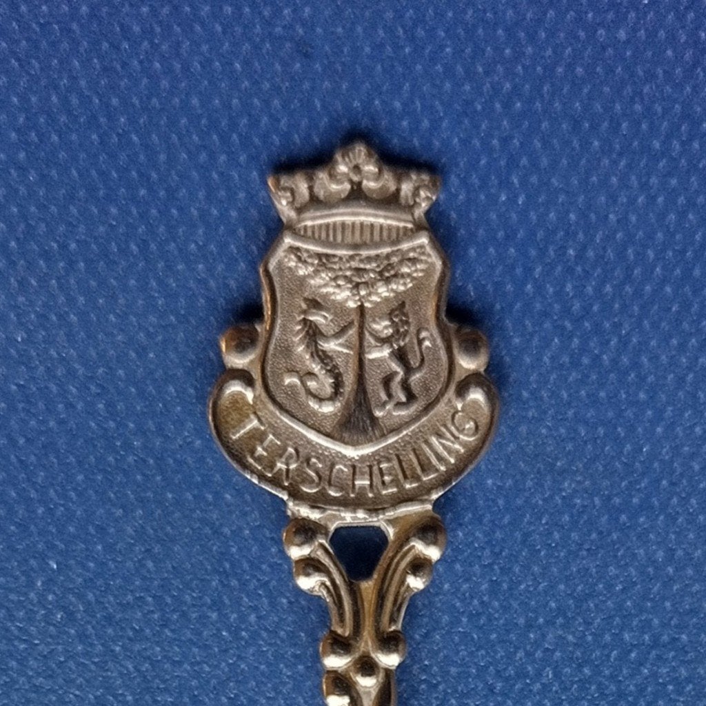 verzilverd lepeltje Terschelling (P paardenhoofd R), Ophalen of Verzenden