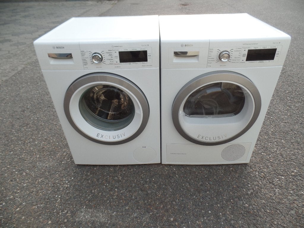 Bosch Set (9kg): Wasmachine A+++ Warmtepomp Droger 9 kg A++, Ophalen, 1200 tot 1600 toeren, 8 tot 10 kg, Energieklasse A of zuiniger
