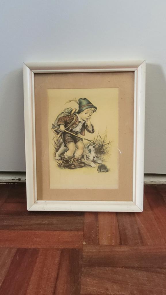 Vintage lijstje Hummel, Ophalen of Verzenden, Hout, Minder dan 50 cm, Minder dan 50 cm