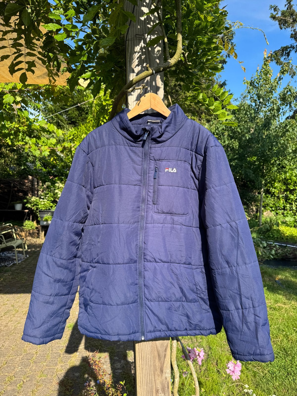 Fila gewatteerde jas - Maat (kindermaat) XXL, Verzenden, Zo goed als nieuw, Overige maten, Blauw
