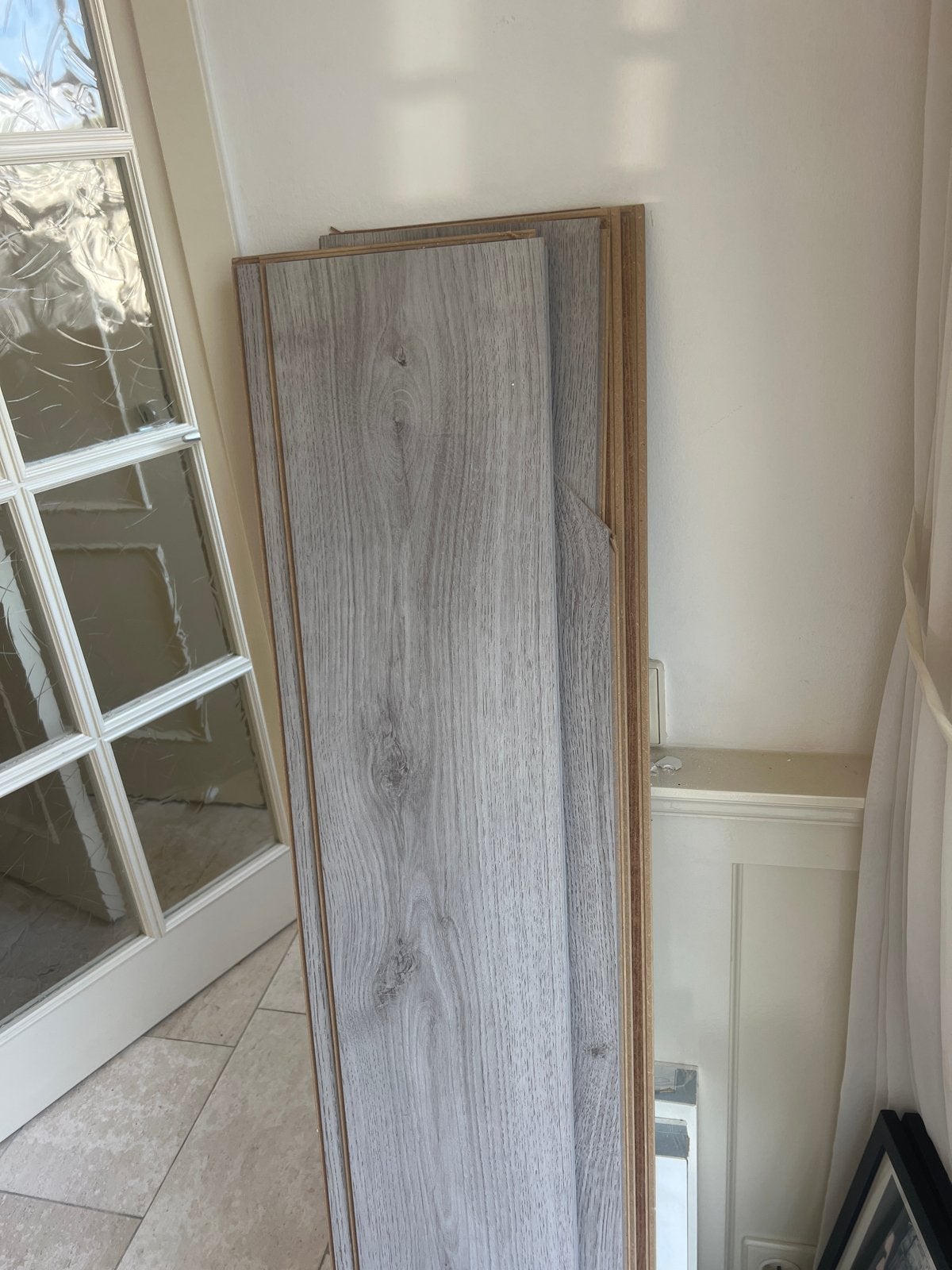 Grijs laminaat - ca. 5 m2, Ophalen, Gebruikt, 5 tot 10 m², Laminaat