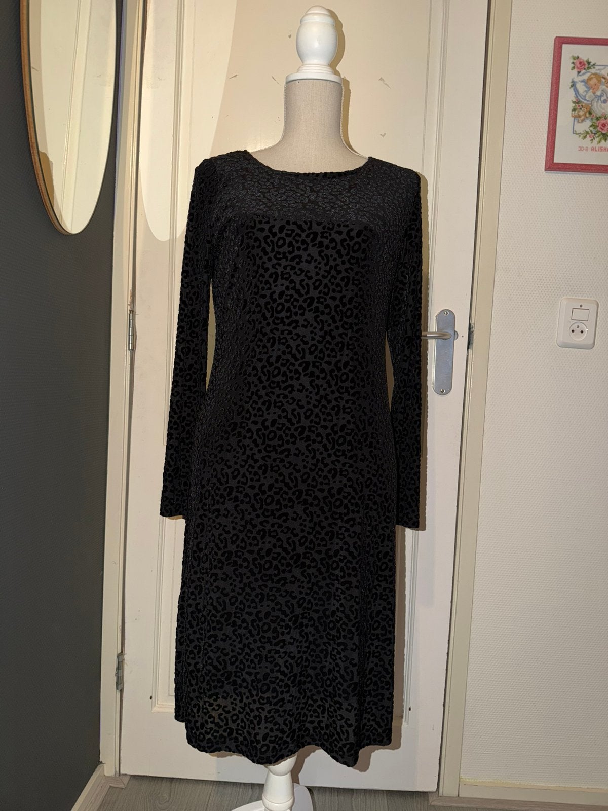 Mooie panterjurk van Ned maat M met onderjurk, Kleding | Dames, Maat 38/40 (M), Zwart, Nieuw, Ophalen of Verzenden