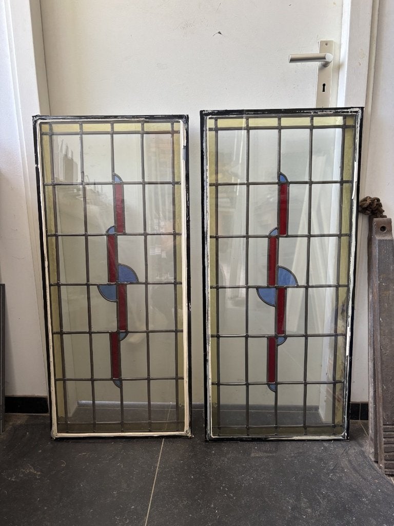 2 Glas in Lood ramen in dubbel glad, Ophalen, Gevelraam of Ruit, 80 tot 120 cm, Zo goed als nieuw