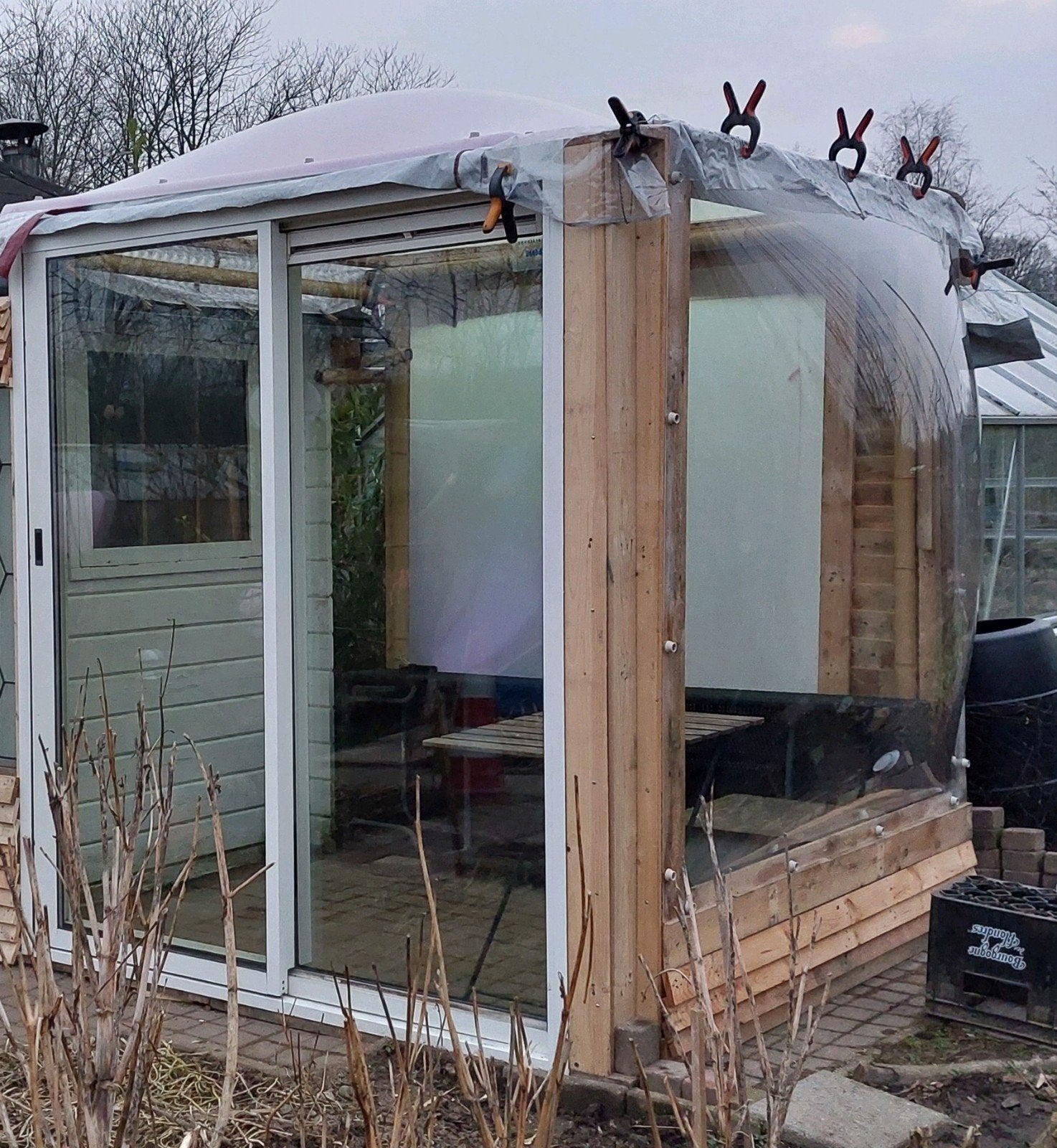 Modulaire serre overkapping schuifpui bamboe, Ophalen, Gebruikt, Overige typen