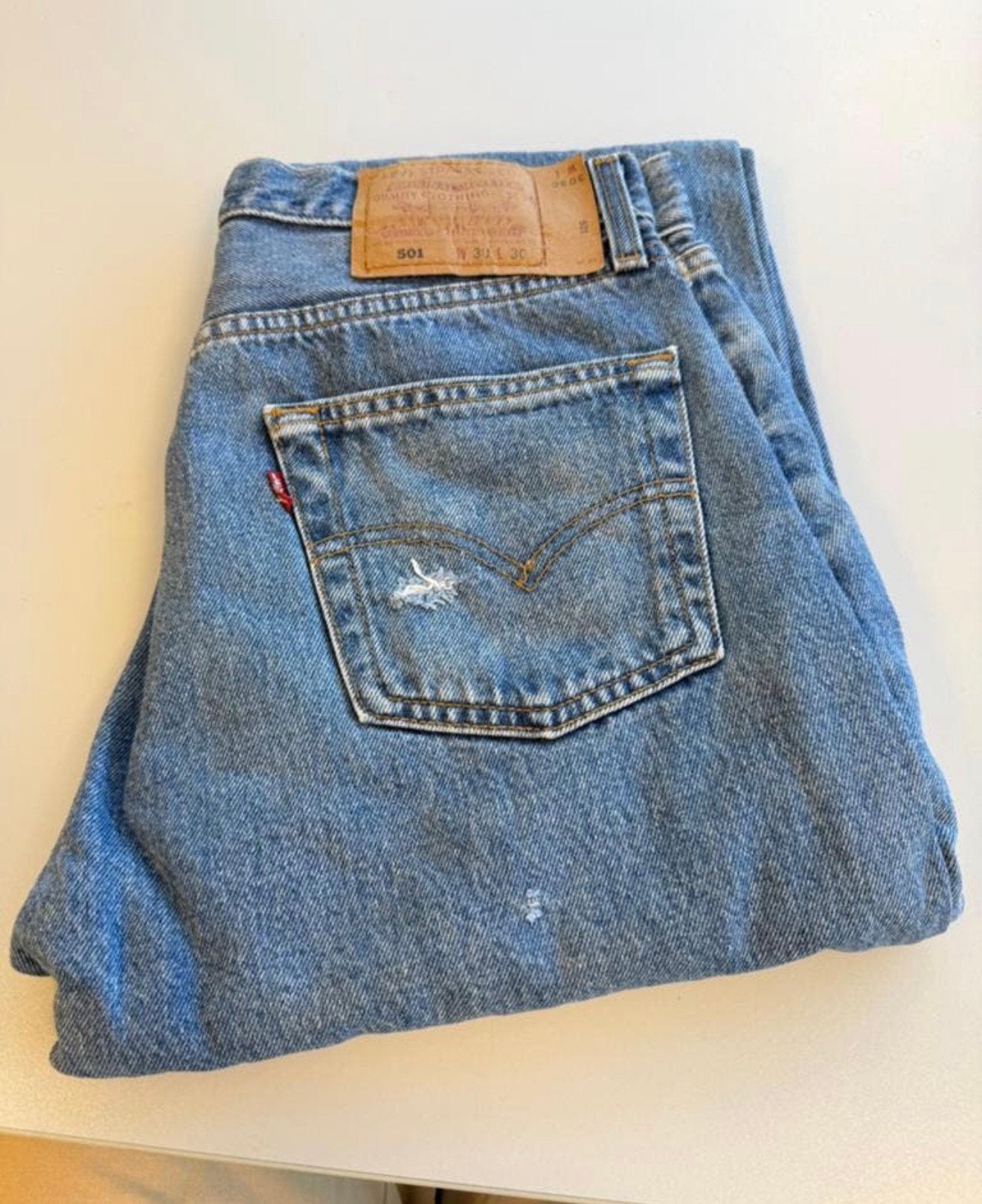 Vintage Levi’s 501 Jeans W30 L30 blauw spijker Denim heren, Blauw, W32 (confectie 46) of kleiner, Zo goed als nieuw, Levis
