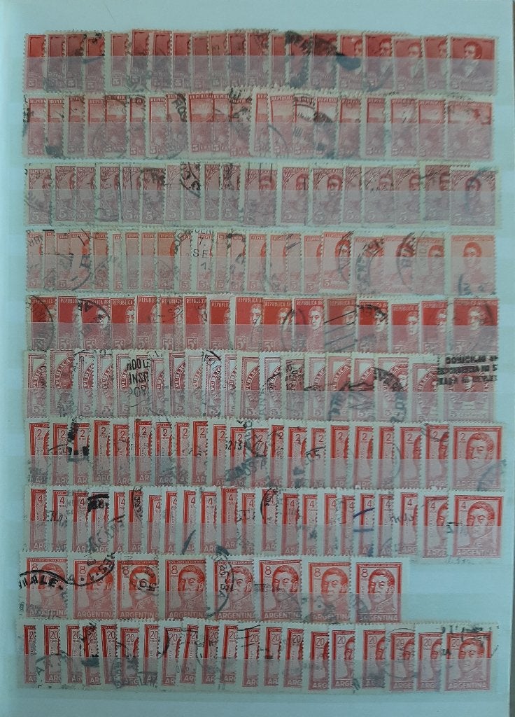2 Kaarten Oude Klassieke Postzegels Argentinië Nr. 5, Ophalen, Zuid-Amerika
