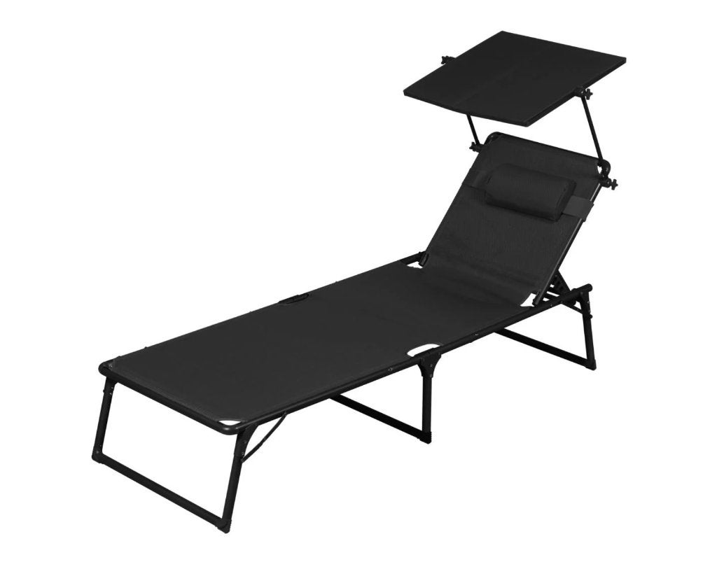 Ligbed met zonnedak - NIEUW - (2st), Tuin en Terras, Ophalen, Nieuw, Aluminium, Verstelbaar