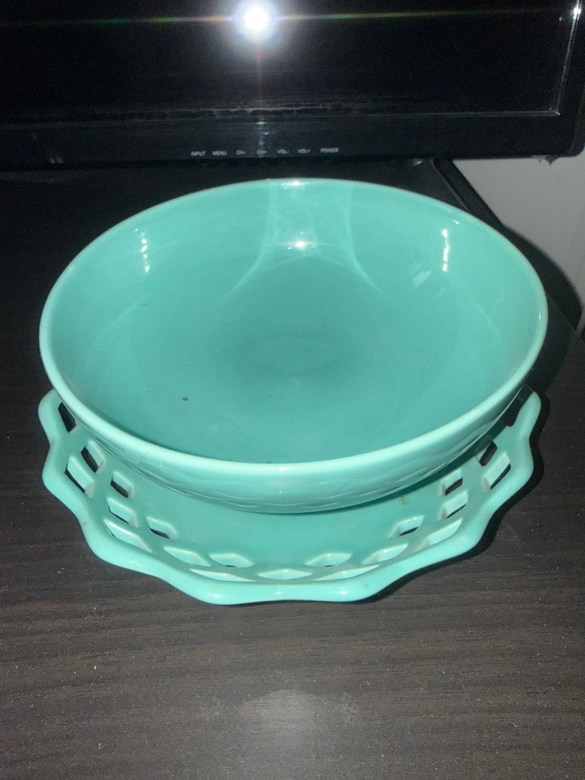 Zenith turquoise Gouds plateel schotel en kom, Ophalen of Verzenden