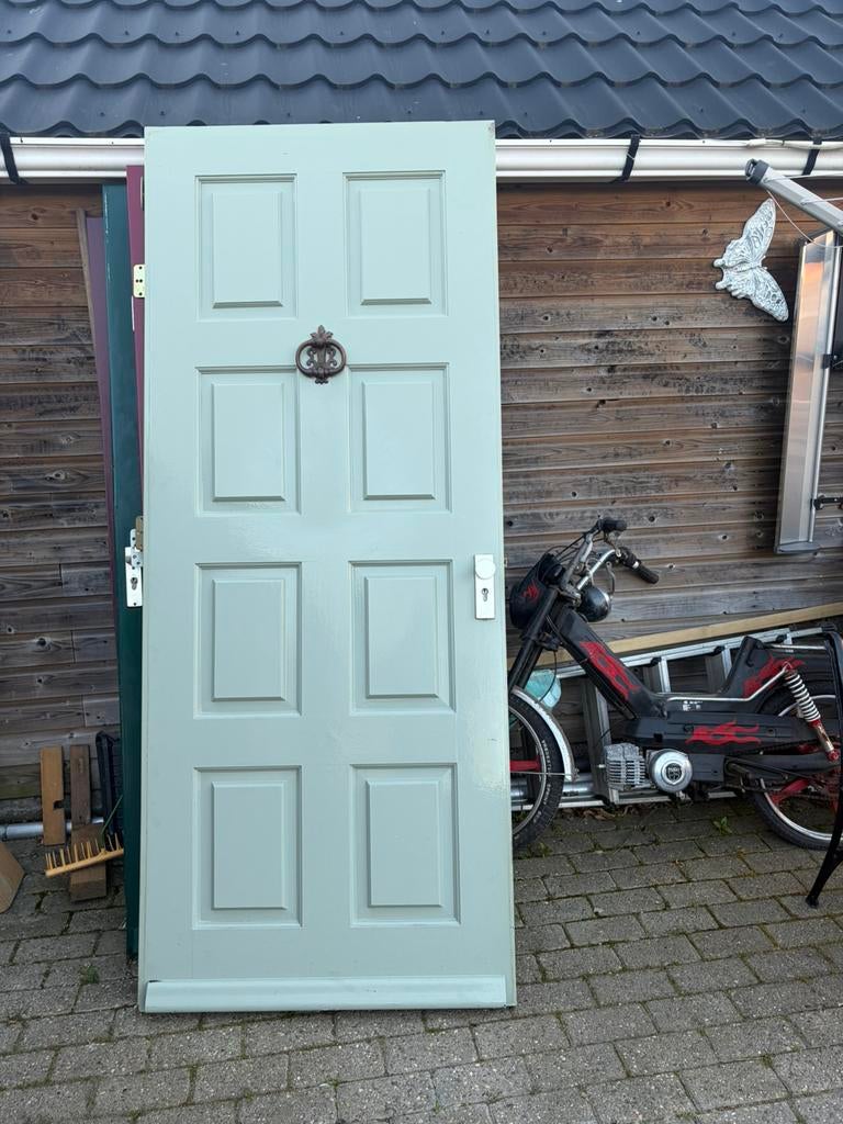 Hardhouten deur, Ophalen of Verzenden, Zo goed als nieuw, Buitendeur, 200 tot 215 cm