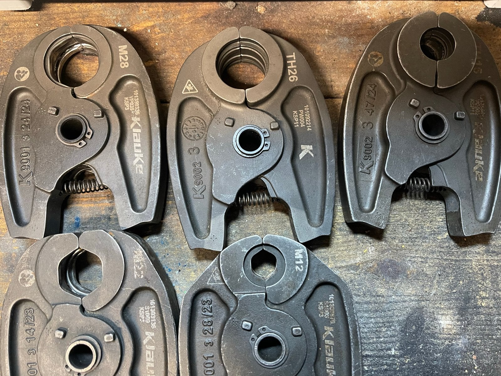 Diverse persbekken van Klauke, Hilti, Uponor , novopress, Ophalen of Verzenden, Gebruikt, Tang, Overige merken