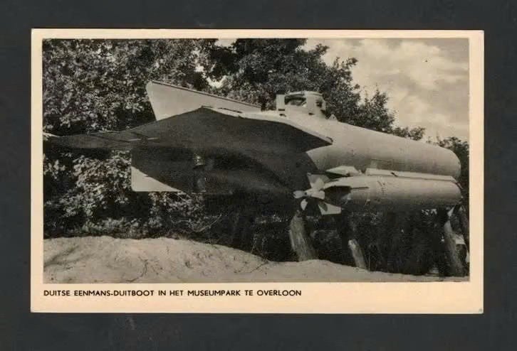 Overloon Duitse Eenmansduikboot Onderzeeër., Ophalen of Verzenden, 1940 tot 1960, Ongelopen, Limburg