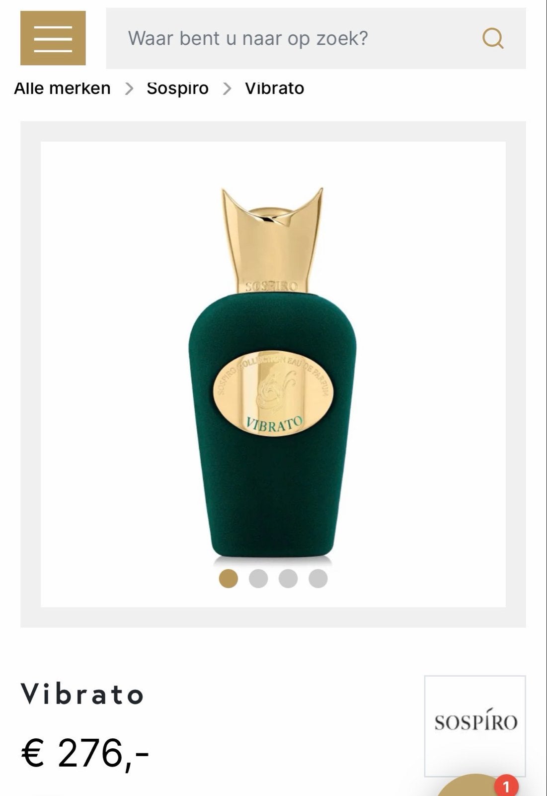 Sospiro Vibrato Eau de Parfum - Nieuw en Verzegeld, Ophalen of Verzenden, Nieuw
