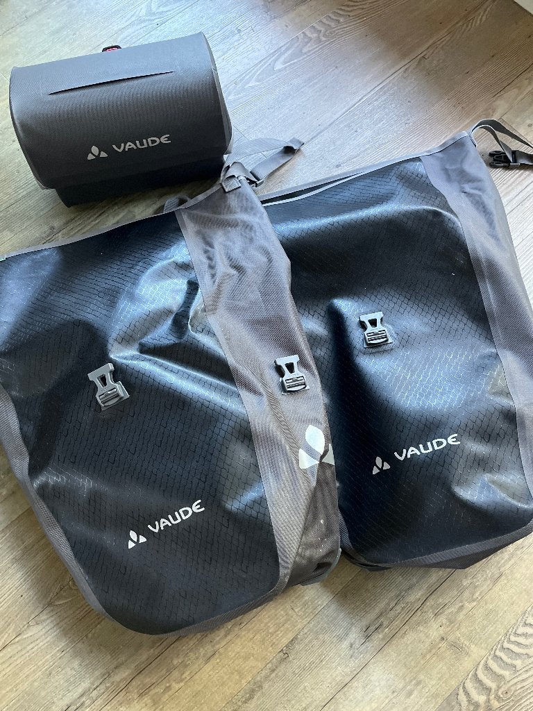 Vaude fietstassen aqua back black, Ophalen, Gebruikt, Vaude