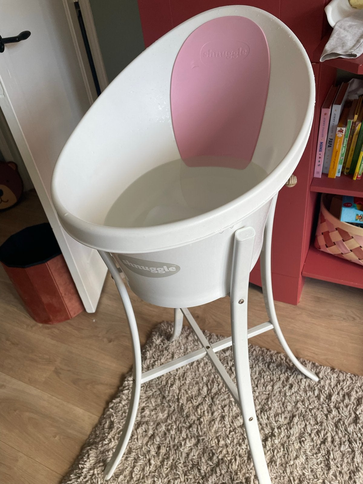 Shnuggle babybadje met standaard, Gebruikt, Badje, Standaard, Ophalen