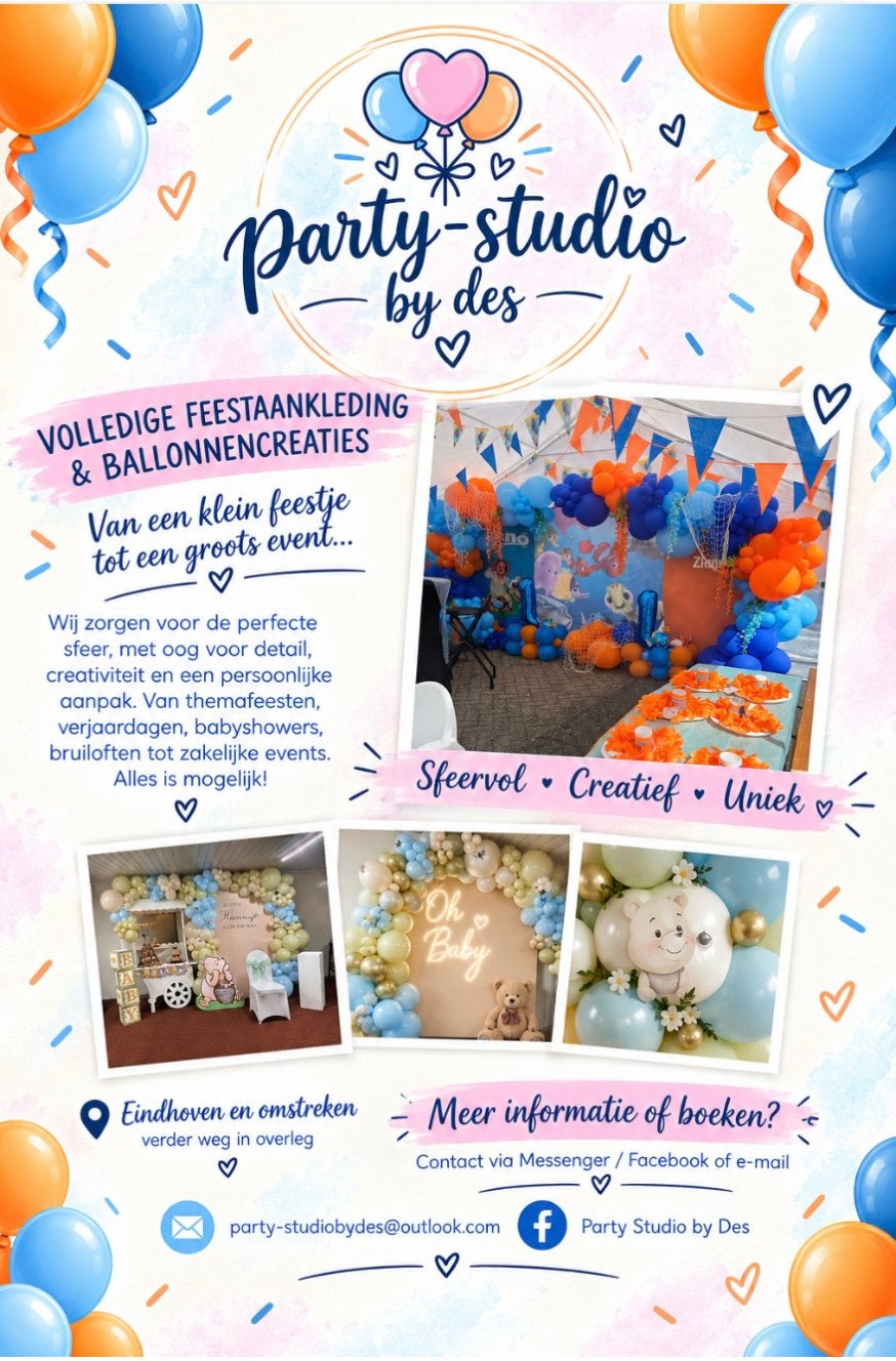 Verhuur balloncreaties en gehele feestaankleding., Ophalen, Nieuw, Overige