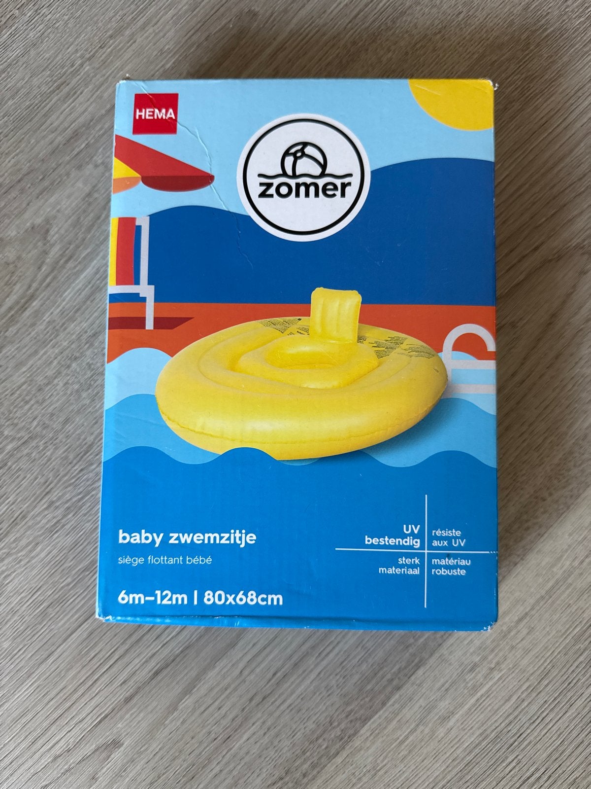 Hema Zomer Baby Zwemzitje 6-12m UV-bestendig, Ophalen, Badzitje, Nieuw, Zitje