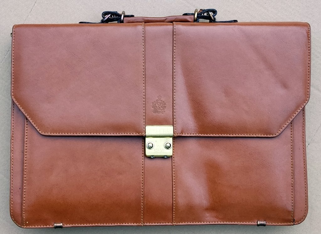 Lederen Leren Aktetas Nieuw, Ophalen, 40 tot 60 cm, Bruin, Minder dan 20 cm