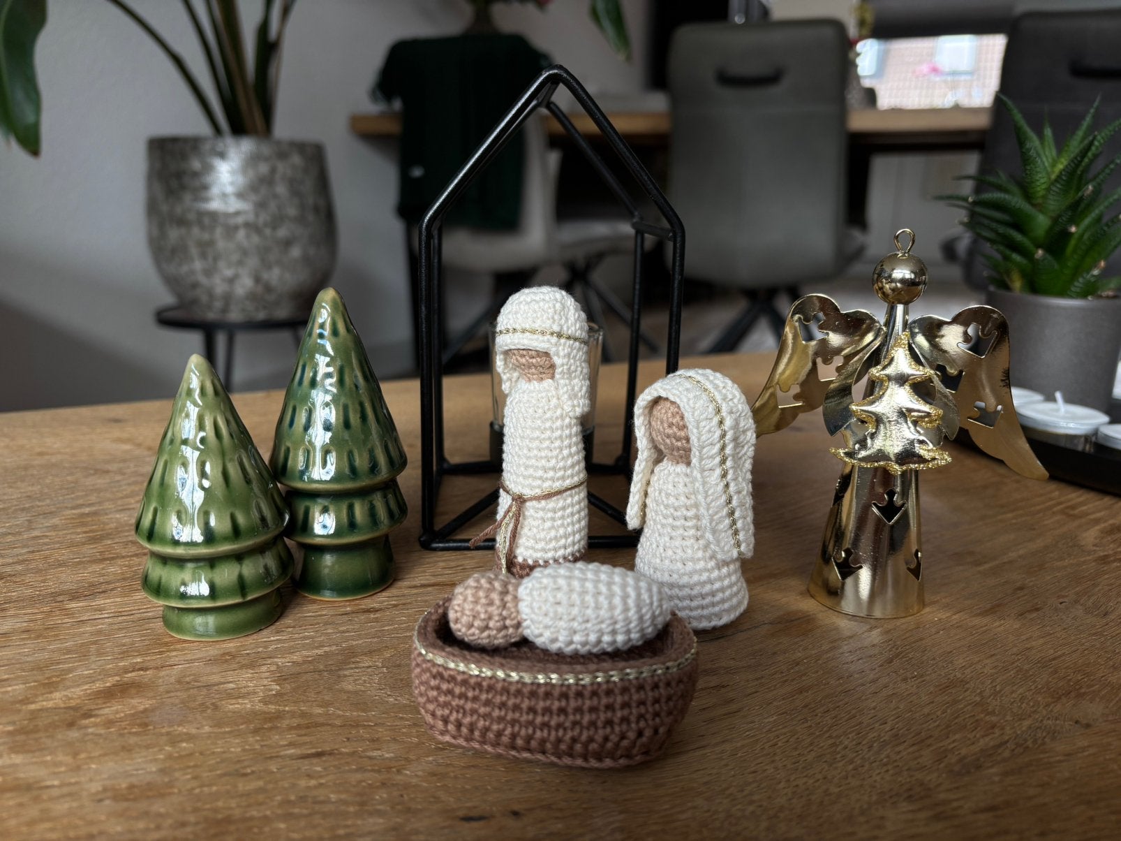 Gehaakte mini kerststal, kerstgroep nativity scene, Ophalen, Nieuw