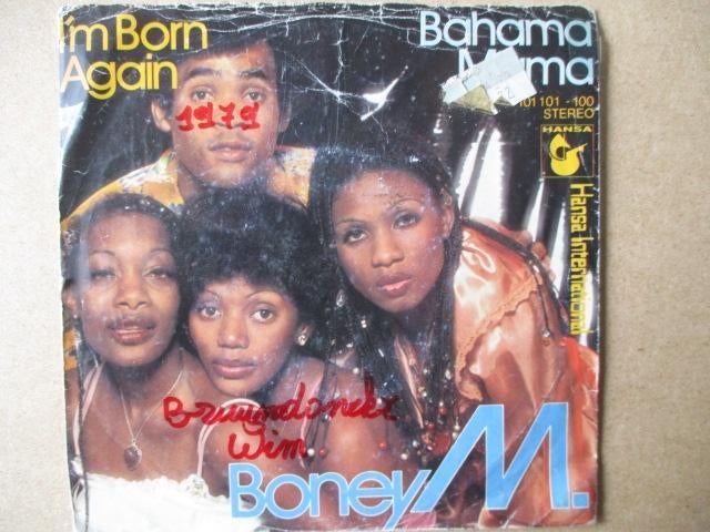 s0854 boney m - im born again, Ophalen, Gebruikt, Overige genres, 7 inch