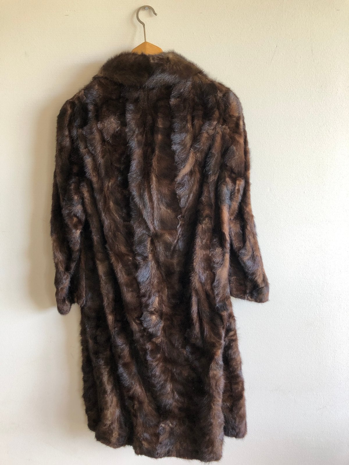 Bontjas vintage - lang, Ophalen of Verzenden, Zo goed als nieuw, Maat 38/40 (M), Bruin