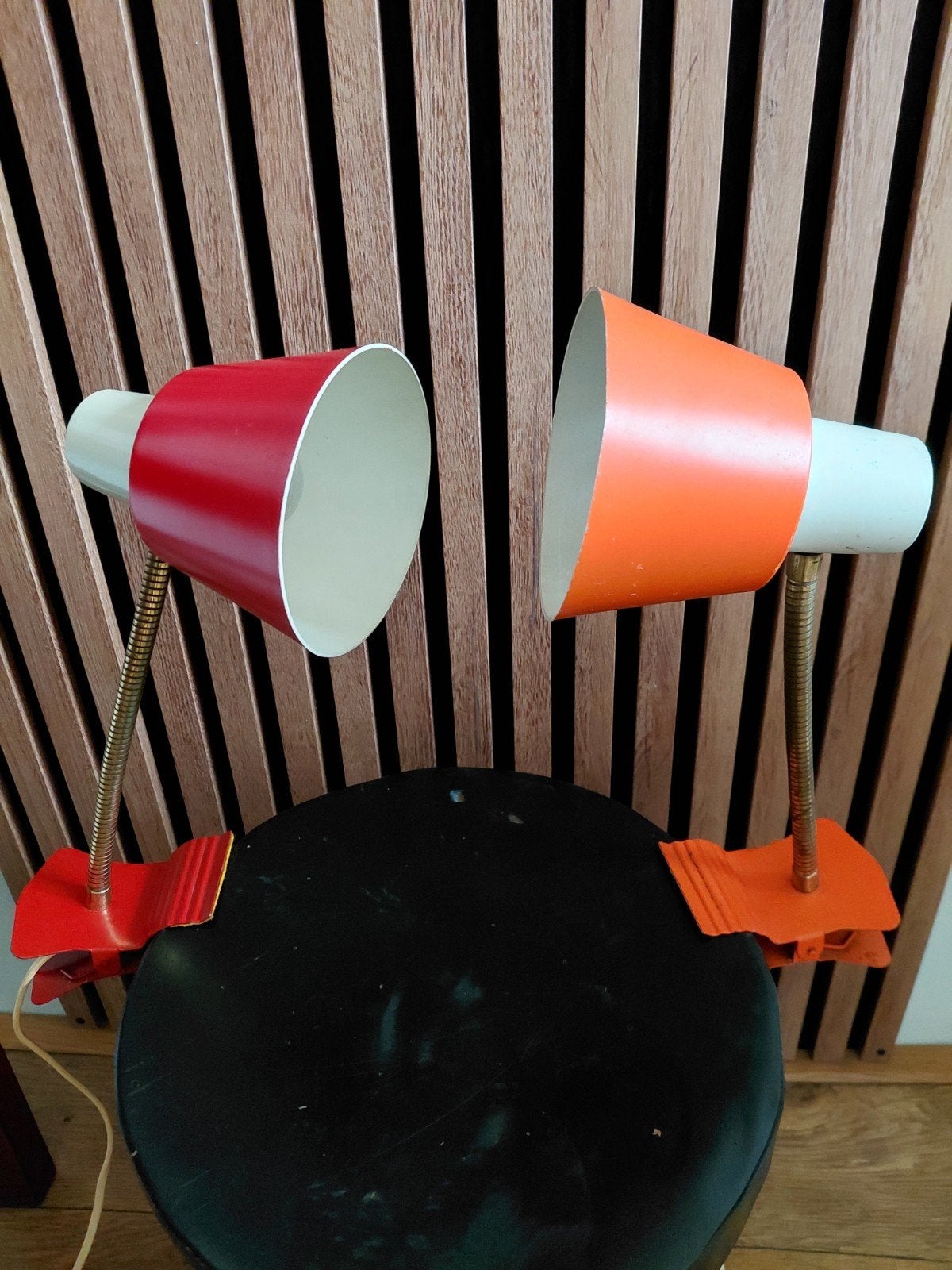 Hala Zeist vintage klemlampen met messing zwanenhals, Ophalen of Verzenden