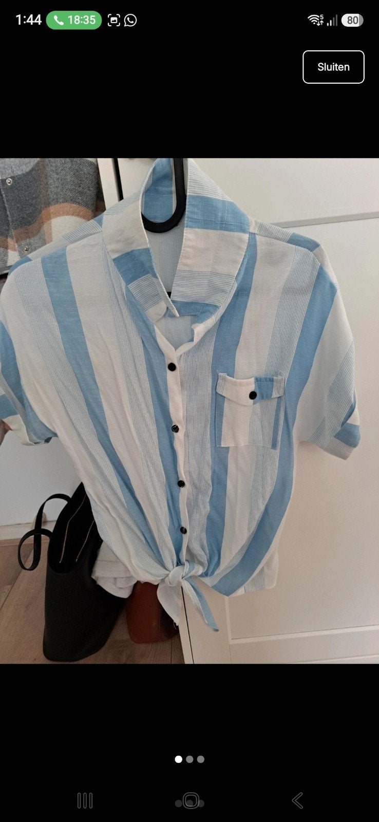 Gestreepte zomer blouse, Blauw, Ophalen of Verzenden, Zo goed als nieuw, Maat 36 (S)