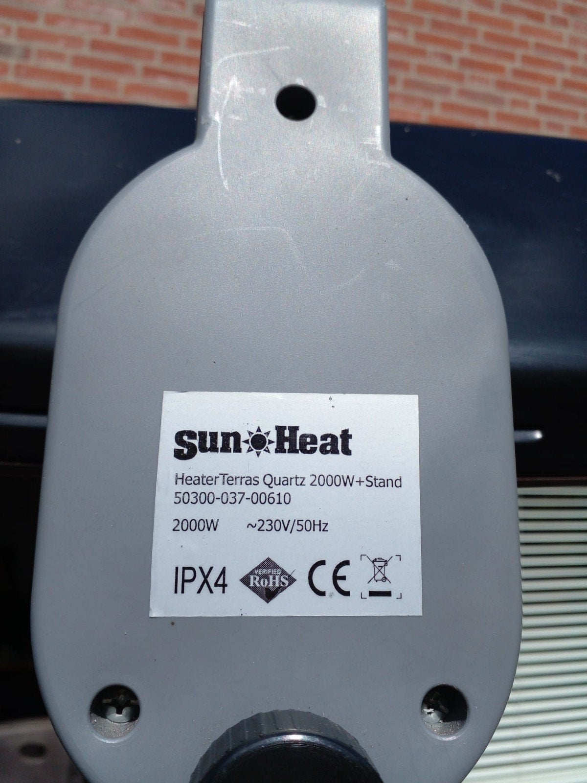 SunHeat Terrasverwarmer Quartz 2000W met standaard, Gebruikt, Vloer, Waterbestendig, Ophalen