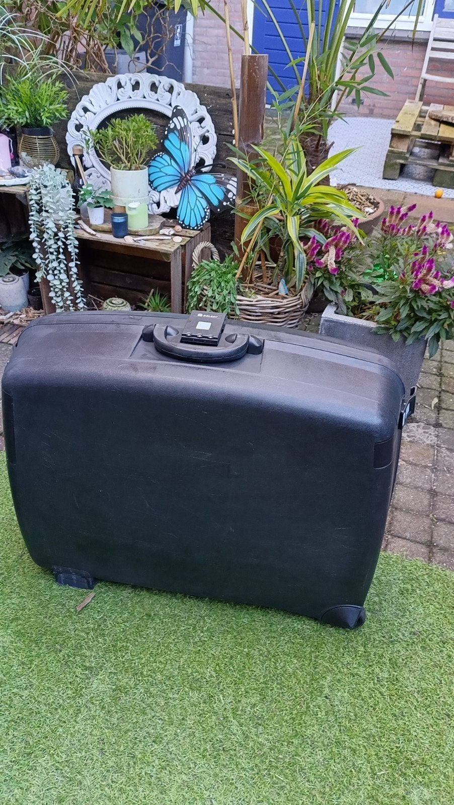 Delsey Koffer Zwart - Stevige Reiskoffer met Wieltjes, Ophalen, Uitschuifbare handgreep, 30 cm of meer, Gebruikt
