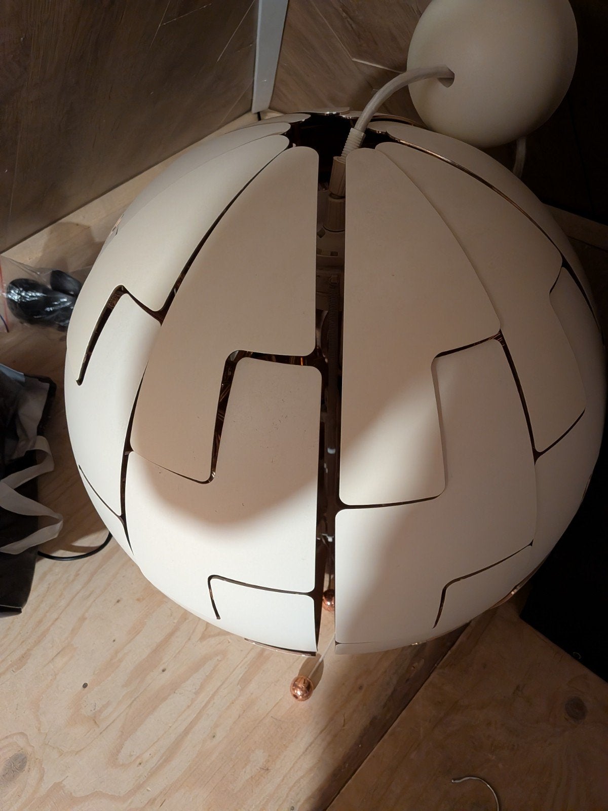 IKEA PS 2014 Hanglamp - Wit/Koper, 52 cm, Kunststof, Modern, Speels, Zo goed als nieuw, E27 (groot)