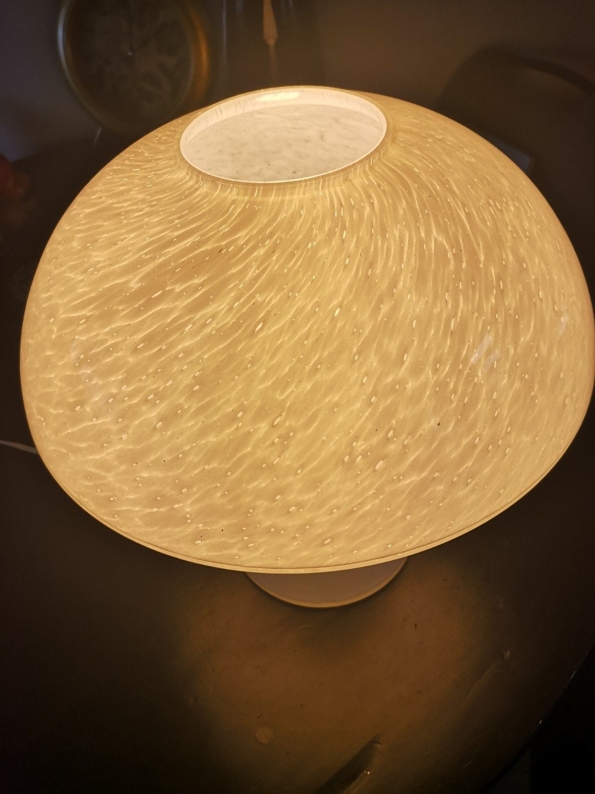XL Paddenstoel Lamp Glashutte Limburg Opaalglas, Handgemaakt, Overige merken, 47 cm, Paddenstoellamp
