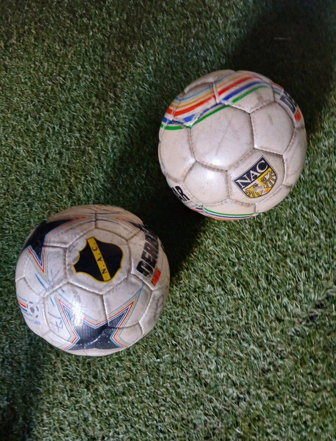 2 Wedstrijdballen N.A.C., Verzamelen, Sportartikelen en Voetbal, Ophalen of Verzenden, Gebruikt, NAC Breda
