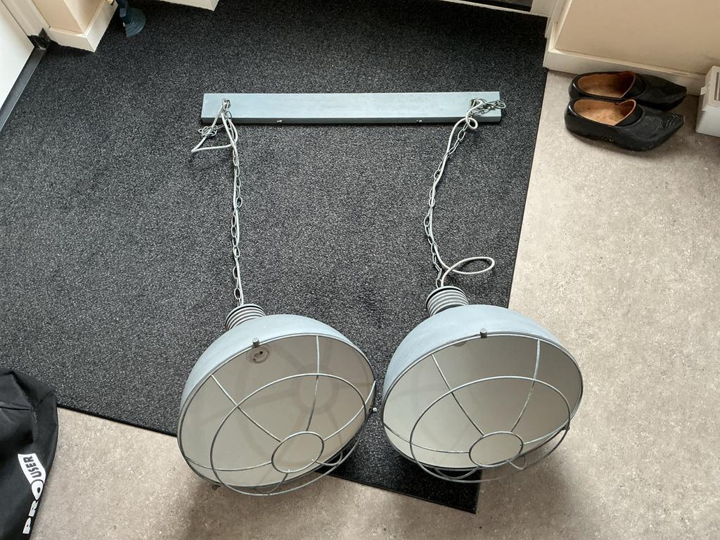 Metalen hanglampen, Ophalen of Verzenden, Gebruikt, Metaal