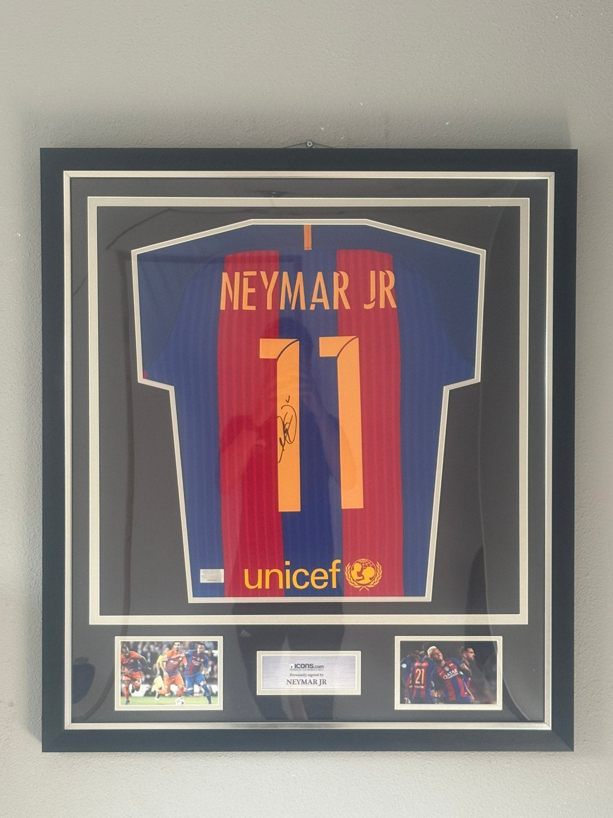 Neymar Jr gesigneerd Barcelona shirt ingelijst, Buitenlandse clubs, Shirt, Ophalen of Verzenden, Zo goed als nieuw