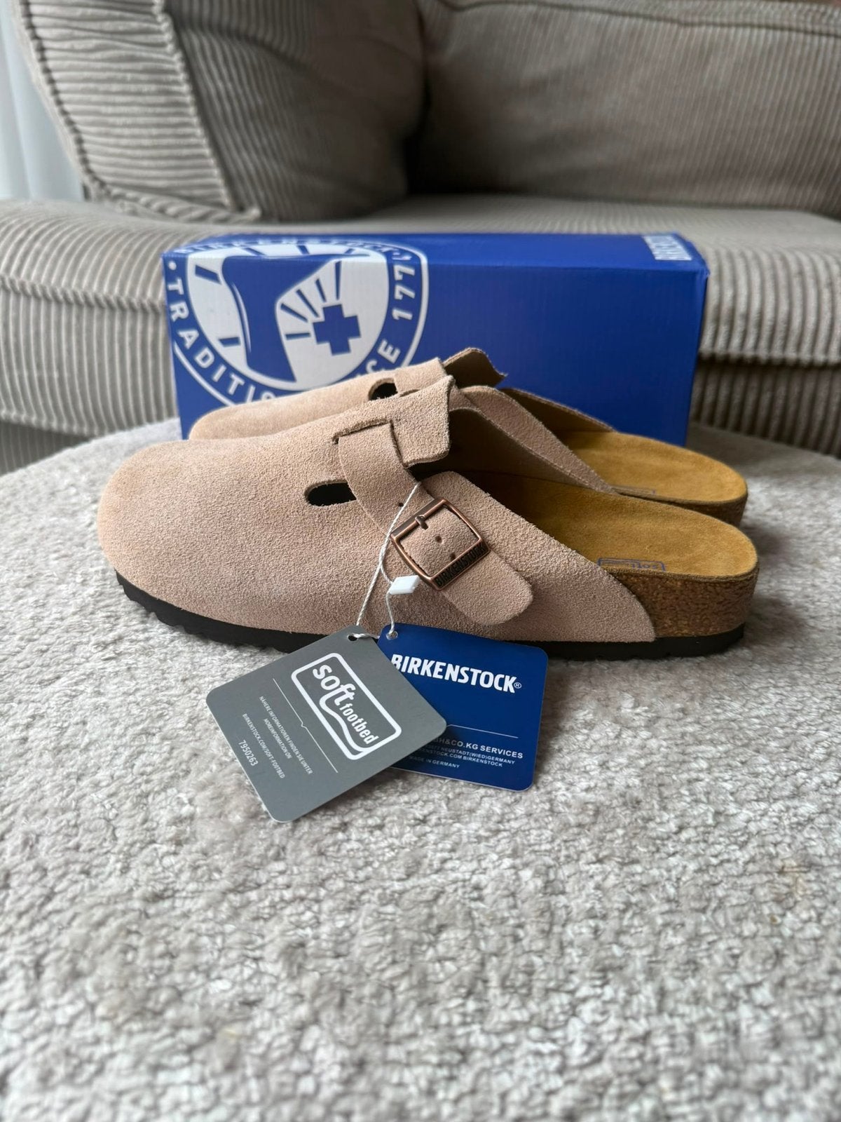 Nieuwe Birkenstock Boston BS Sand - Maat 40, Verzenden, Nieuw, Beige, Instappers