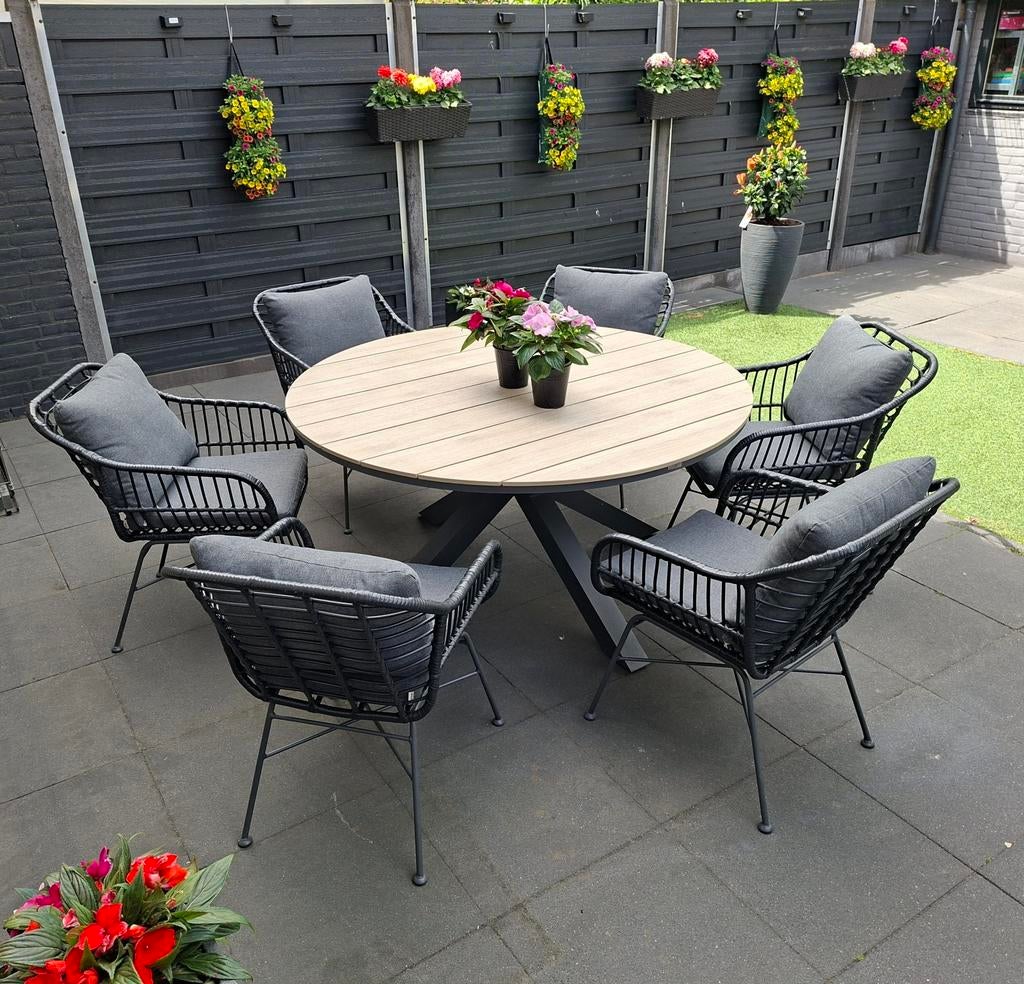 Prachtige ALS NIEUWE tuinset/diningset twv ruim €2200,- !!!, Tuin en Terras, Ophalen, 6 zitplaatsen, Zo goed als nieuw, Tuinset